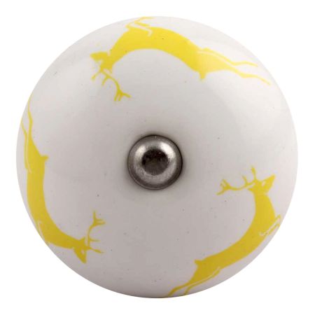 Yellow Runing Rein Deer Pattern Ceramic Wine Stopper